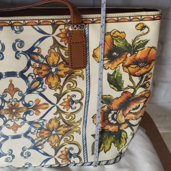 Brighton tote shoulder purse floral leather+coated canvas bella lucca - Picture 6 of 9